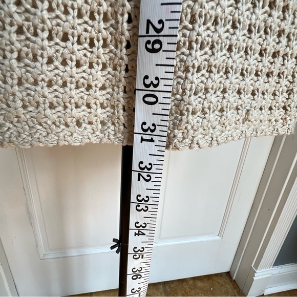 Savida open knit stitch long cardigan or duster size small. Waist buckle - Picture 7 of 8